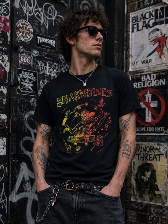 Other - Gnarwolves Band Tee Black Punk Rock Skate Punk Graphic T-Shirt Adult Medium